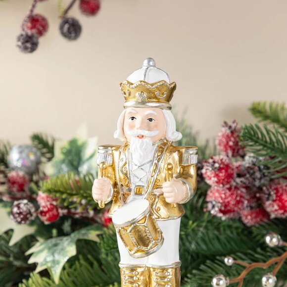 Nutcracker Christmas Stocking Holders, Set of 2 Gold and White - Picture 4 of 5